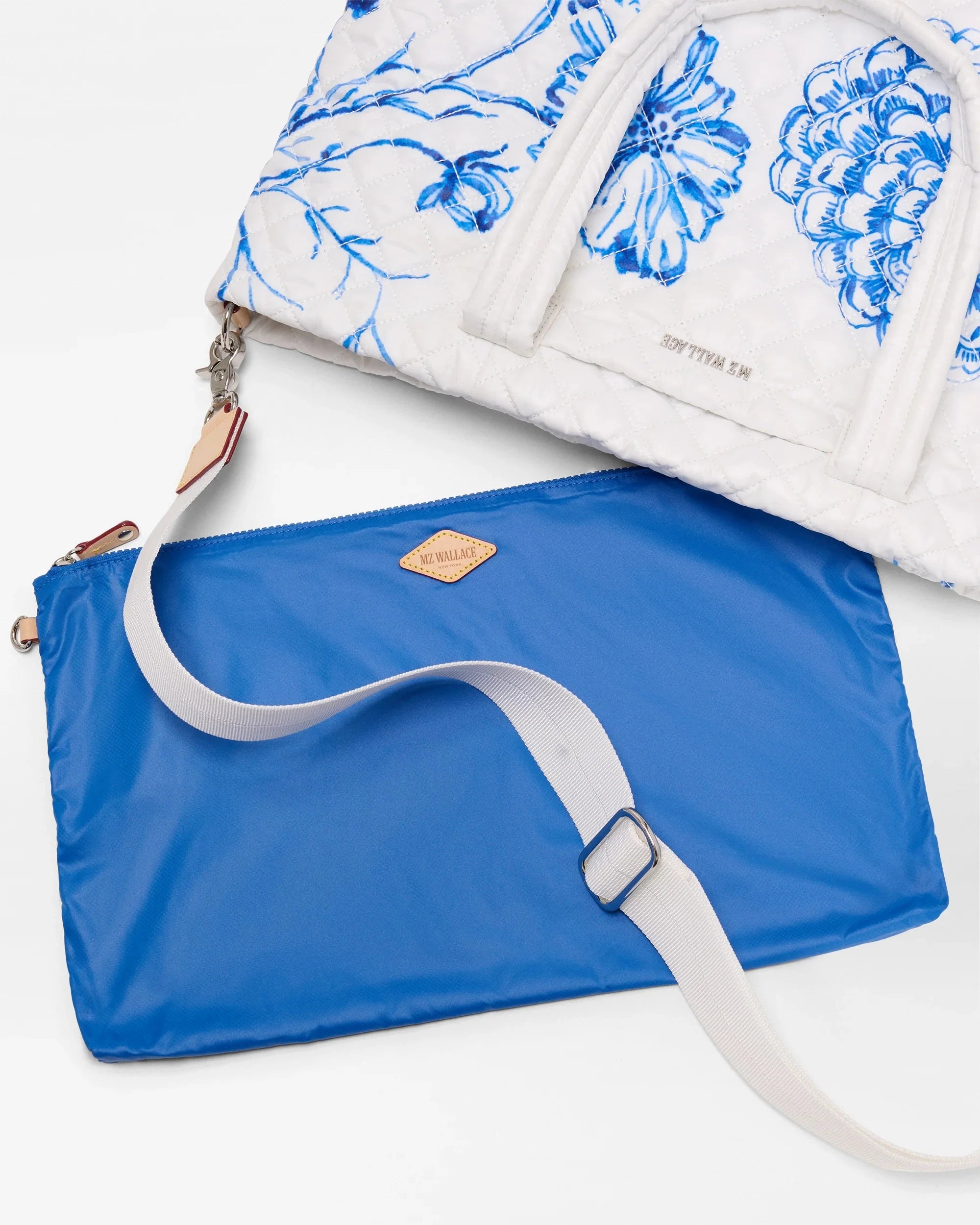 Medium Metro Tote Deluxe Porcelain Blue/Floral Tote & Satchel MZ Wallace 