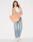 Medium Metro Tote Deluxe Sunset Orange Gingham Tote & Satchel MZ Wallace 