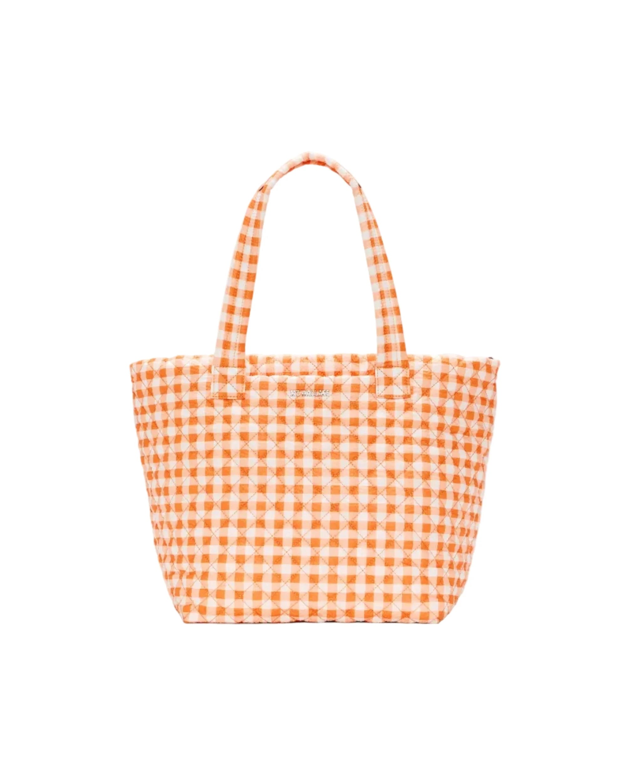 Medium Metro Tote Deluxe Sunset Orange Gingham Tote & Satchel MZ Wallace 