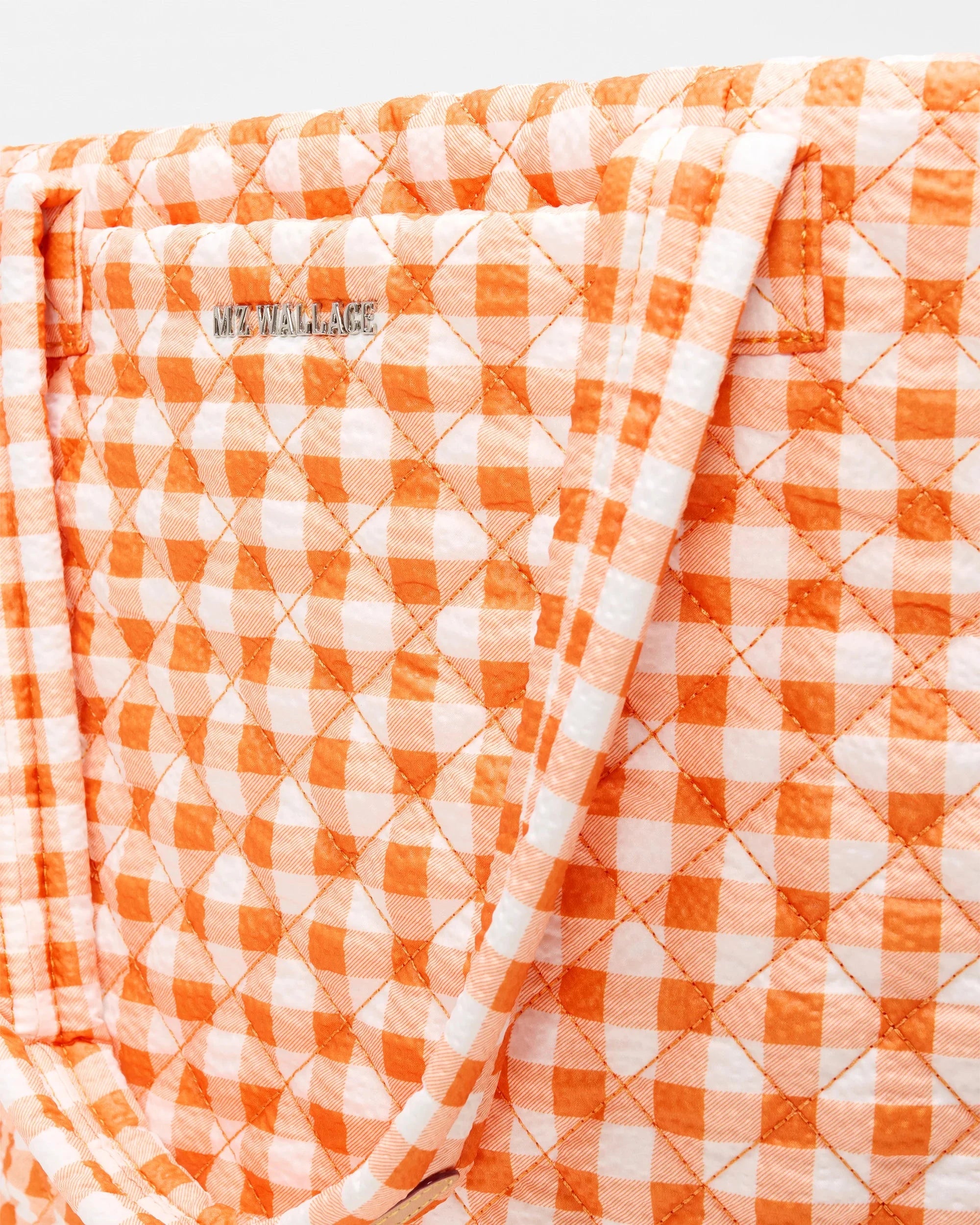 Medium Metro Tote Deluxe Sunset Orange Gingham Tote & Satchel MZ Wallace 