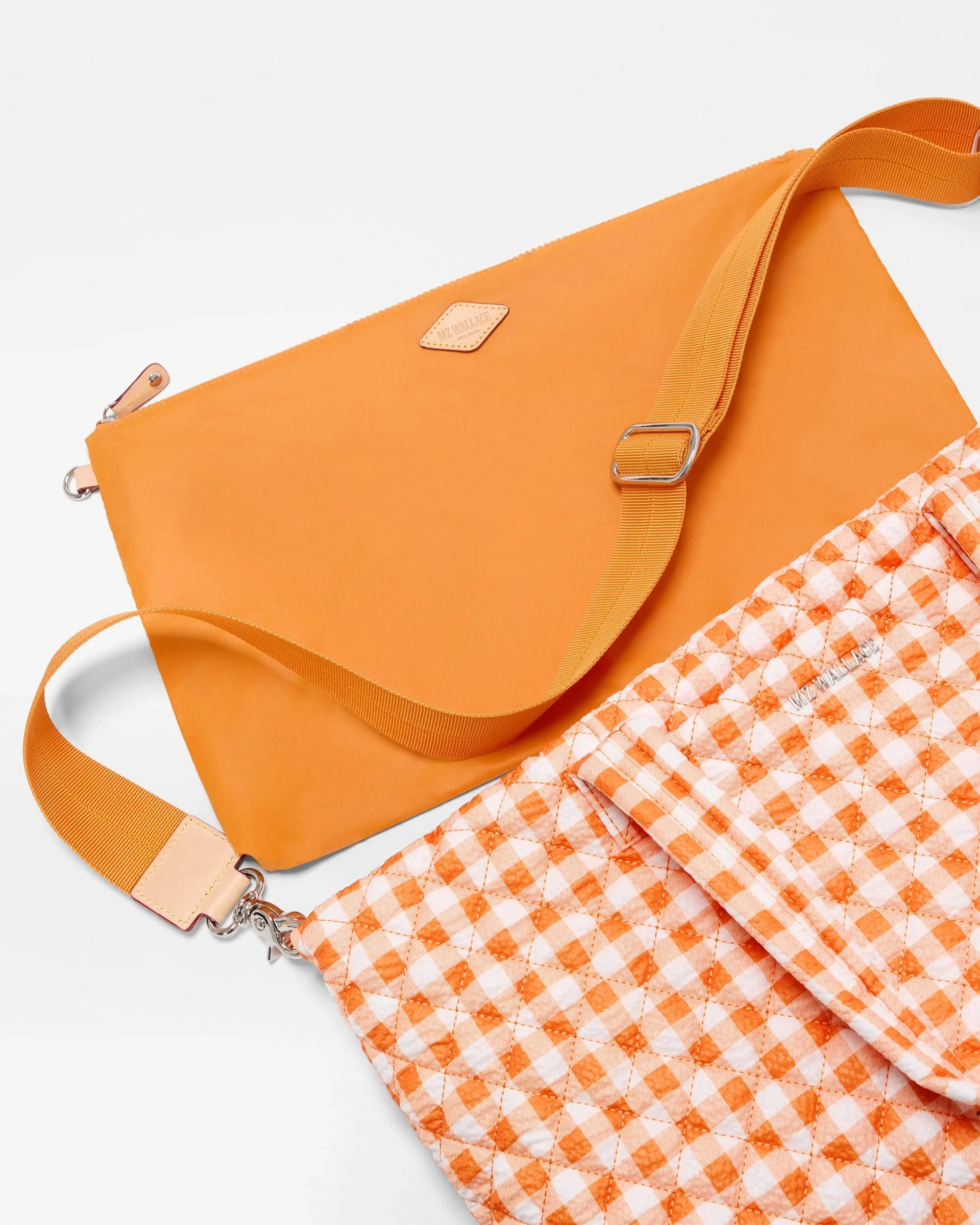 Medium Metro Tote Deluxe Sunset Orange Gingham Tote & Satchel MZ Wallace 