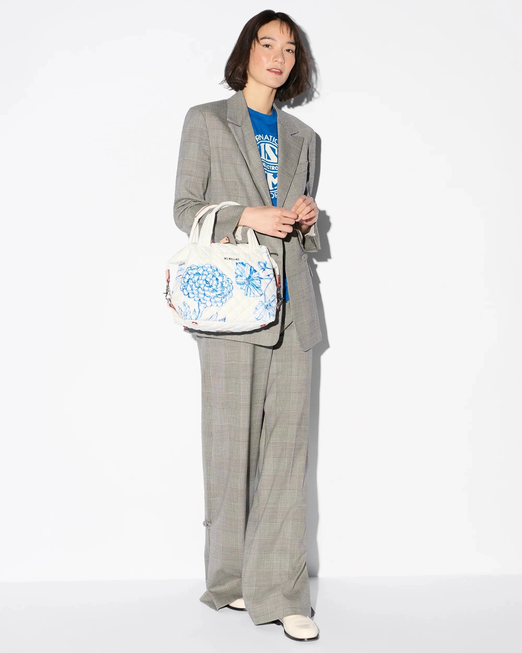 Small Sutton Deluxe Porcelain Blue/Floral Tote & Satchel MZ Wallace 