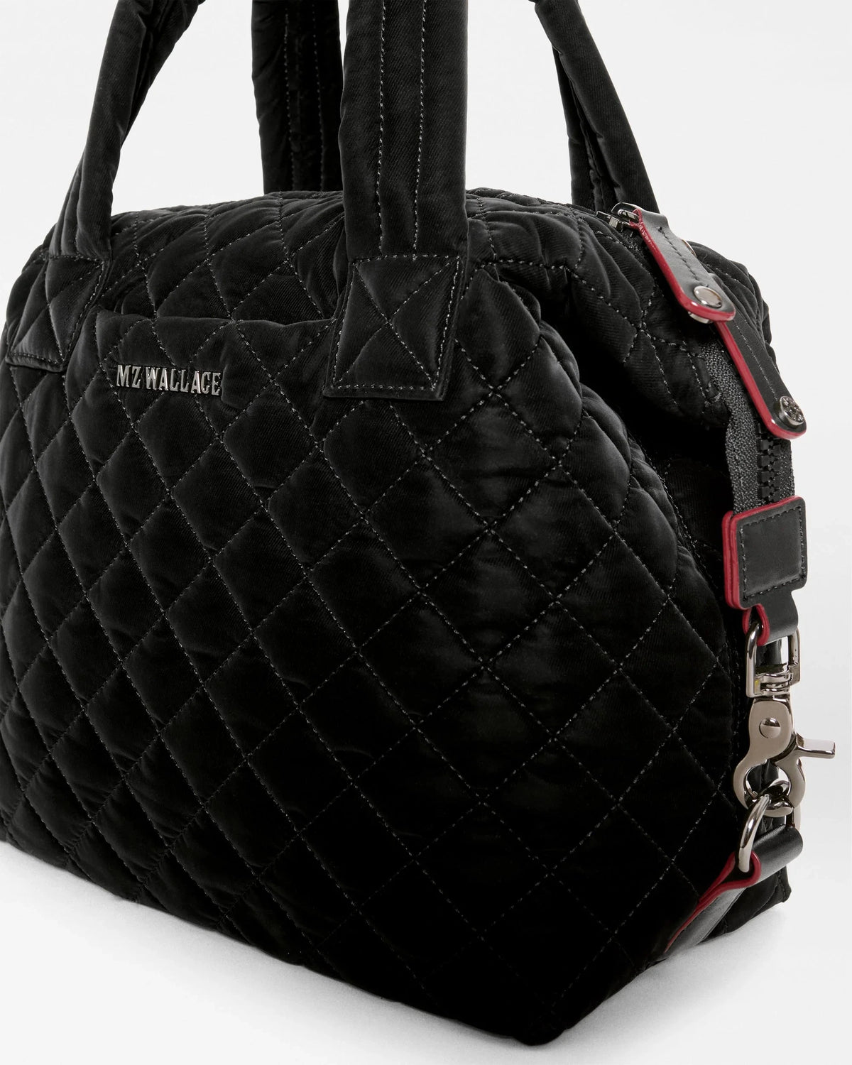 Small Sutton Deluxe Velvet Black Tote &amp; Satchel MZ Wallace 