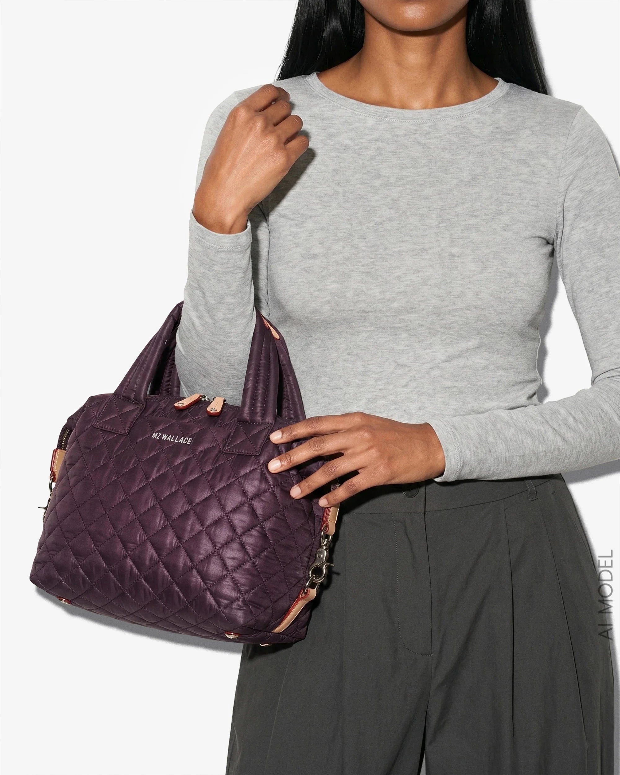 Small Sutton Deluxe Raisin Crossbody MZ Wallace 