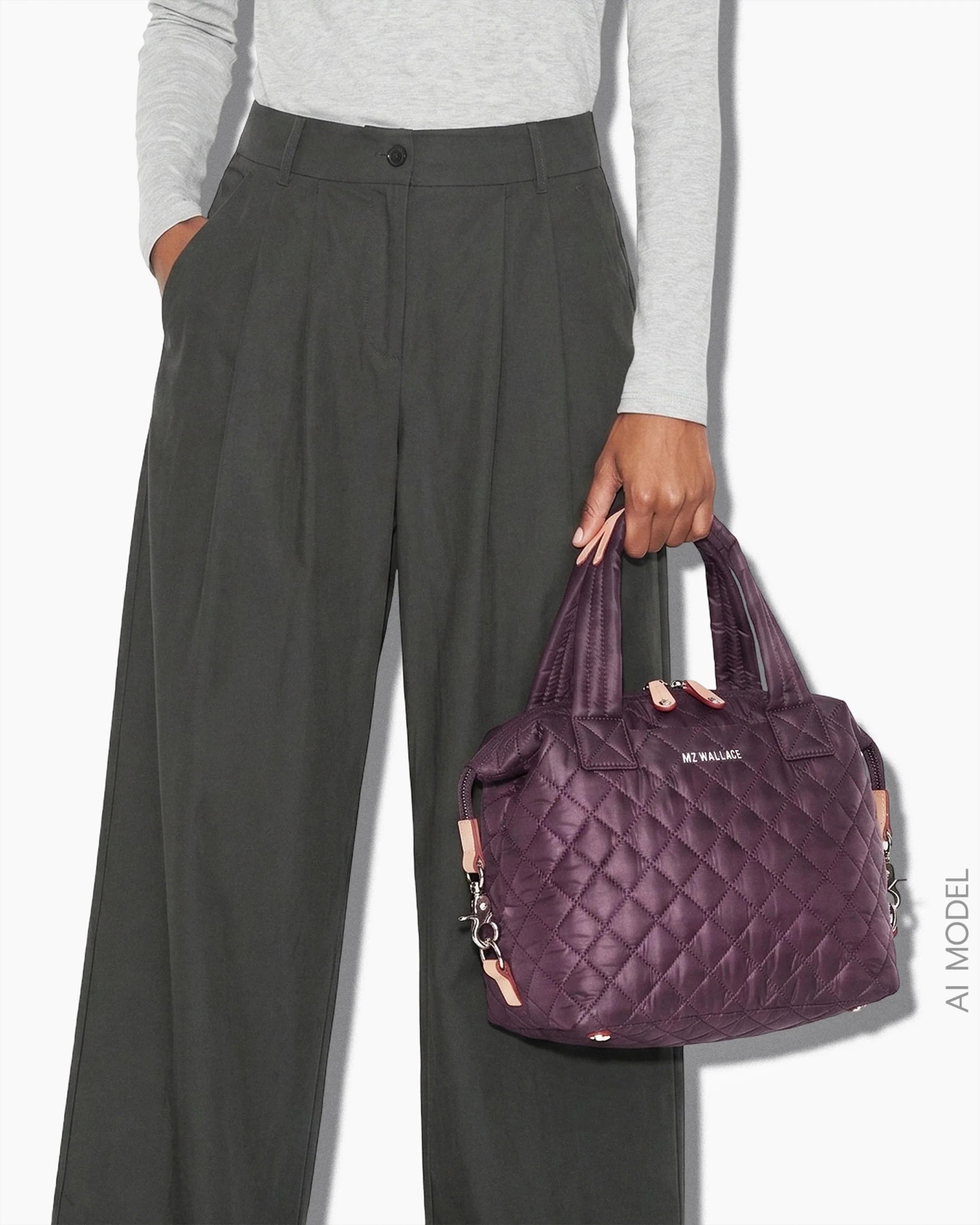 Small Sutton Deluxe Raisin Crossbody MZ Wallace 