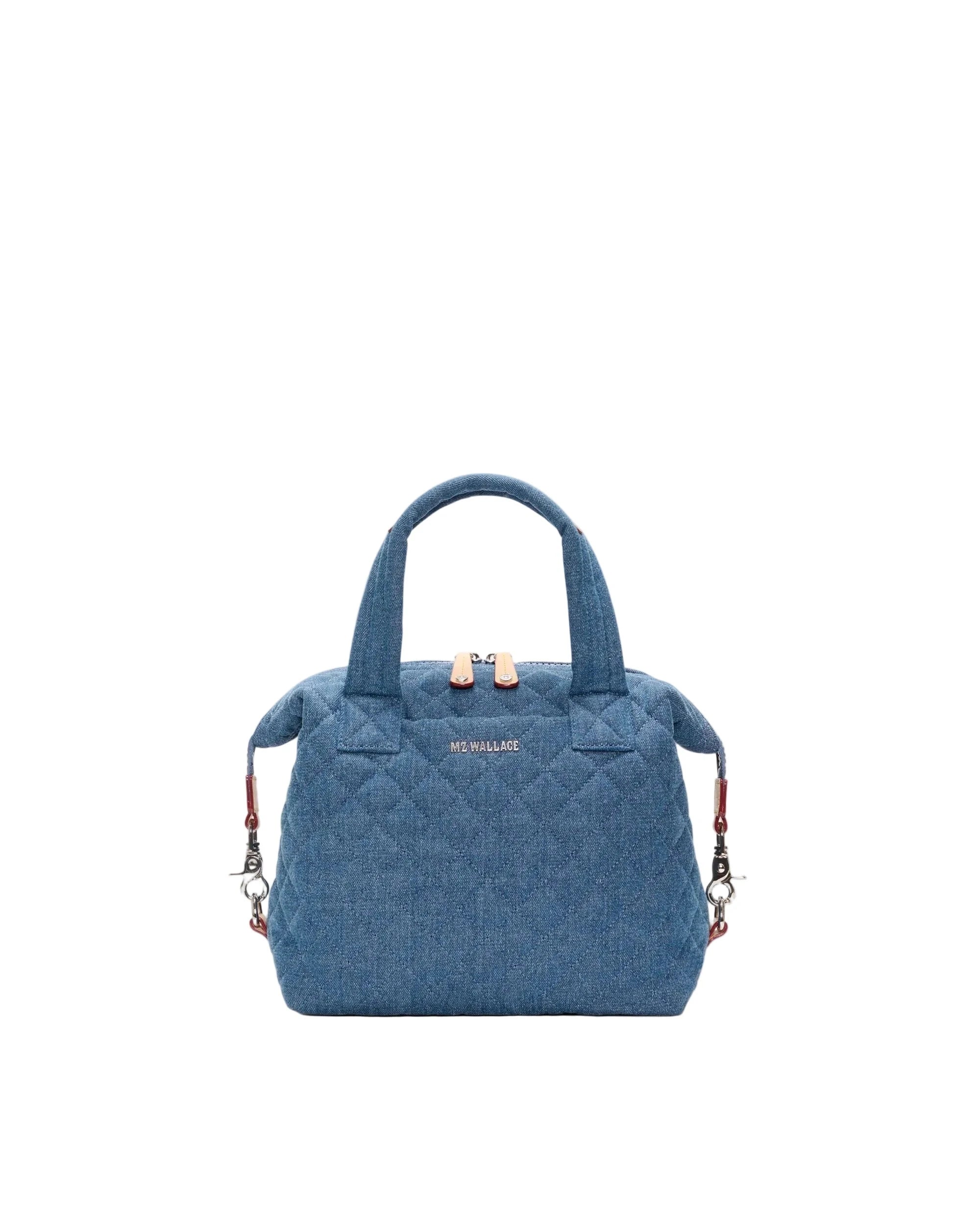 Small Sutton Deluxe True Blue Denim Tote & Satchel MZ Wallace 