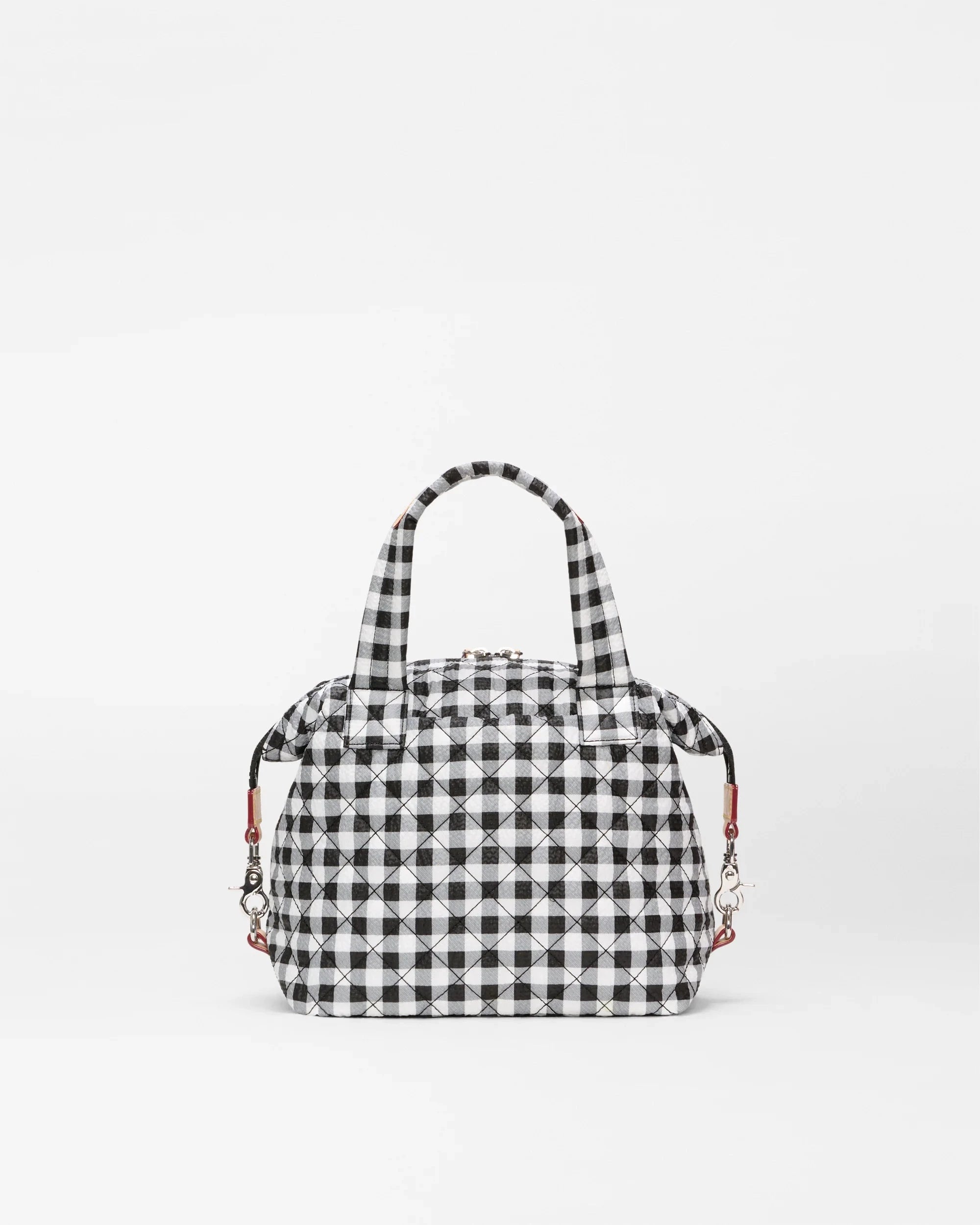 Small Sutton Deluxe Black/White Gingham Tote & Satchel MZ Wallace 