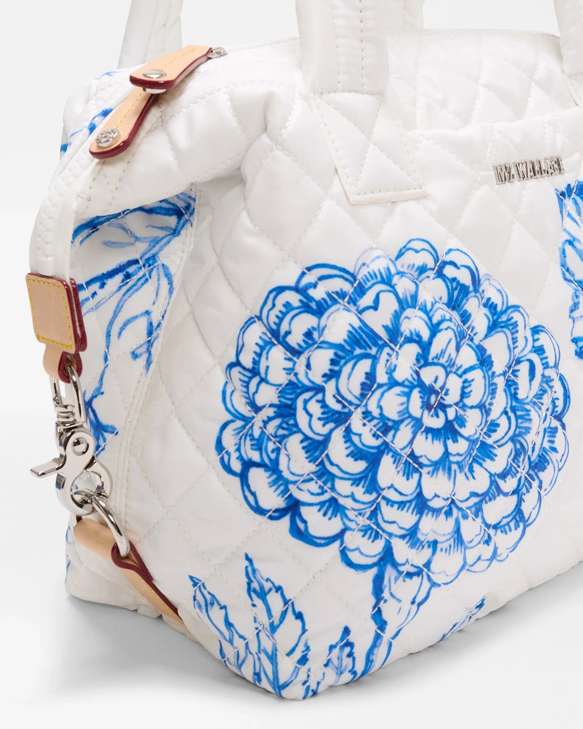 Small Sutton Deluxe Porcelain Blue/Floral Tote & Satchel MZ Wallace 