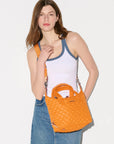 Small Sutton Deluxe Sunset Orange Tote & Satchel MZ Wallace 