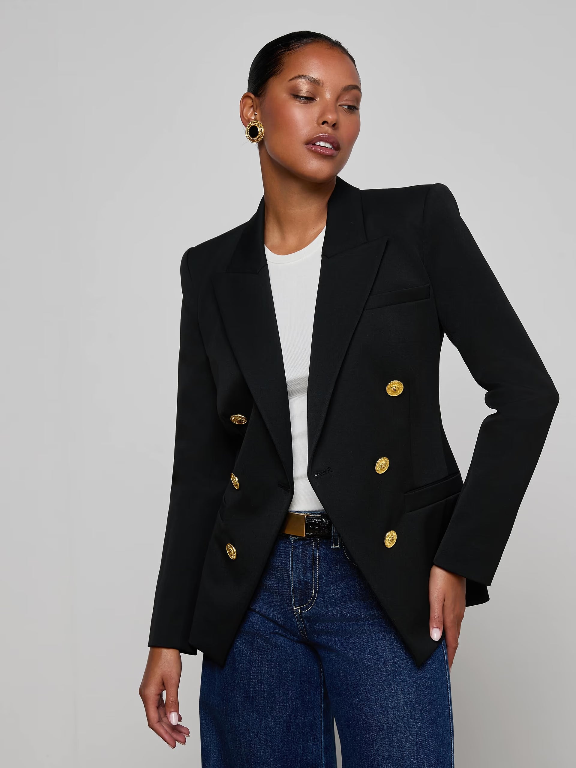 Kyomi Double-Breasted Blazer Black Jackets - Blazers L'Agence 