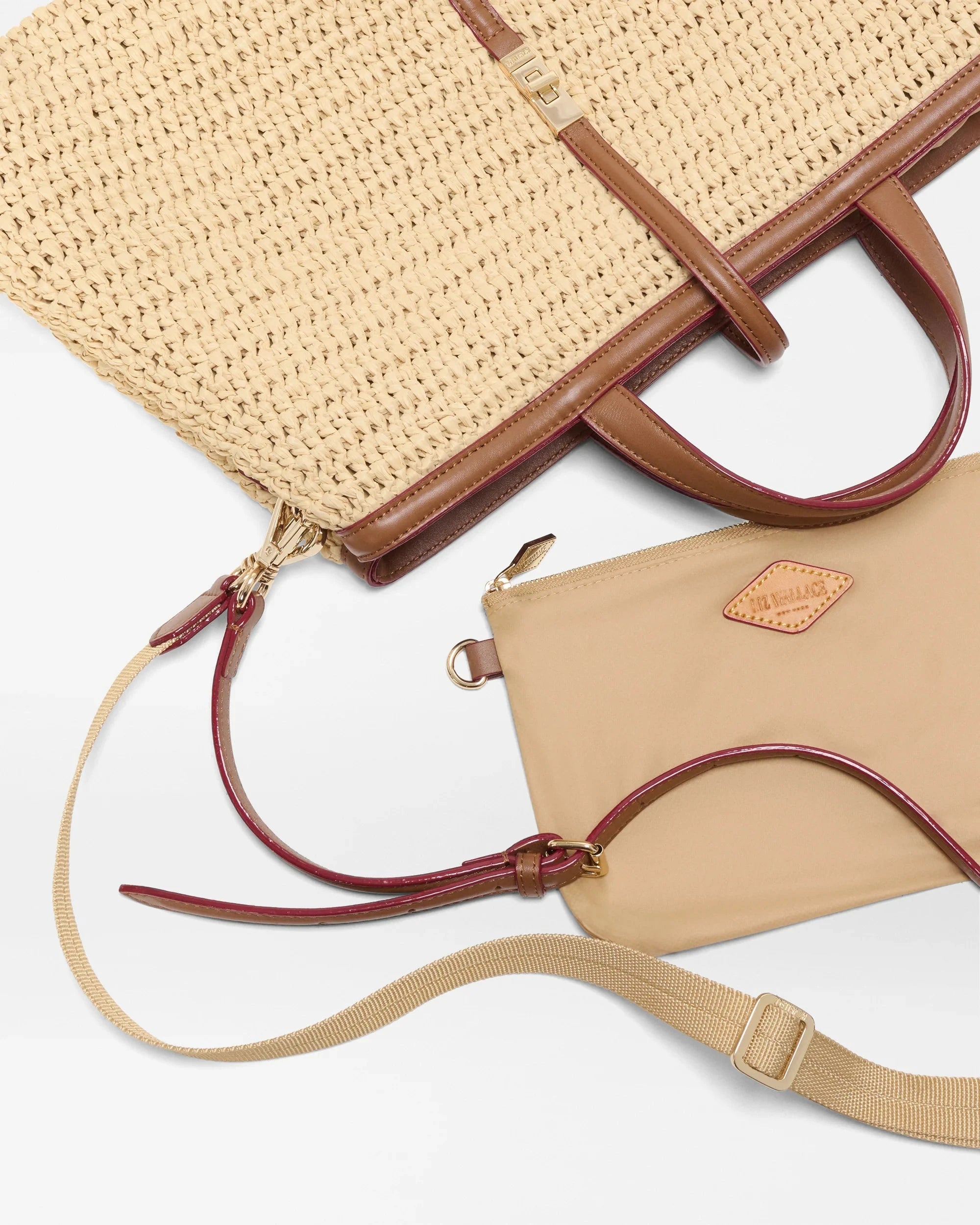 Medium Crochet Top Handle Camel Crochet Crossbody MZ Wallace 