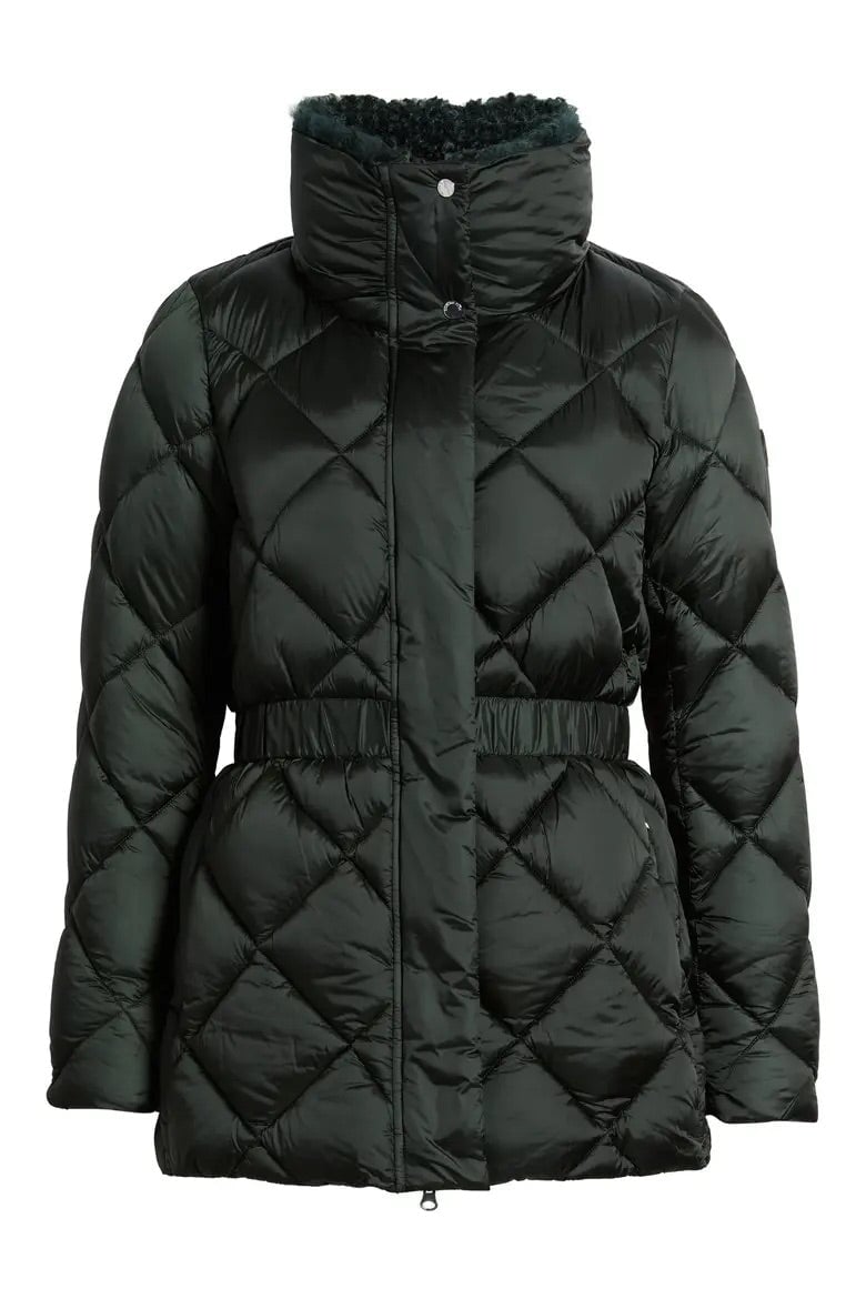 Mandoline Quilted Jacket Green Black Outerwear - Longsleeve Save The Duck 