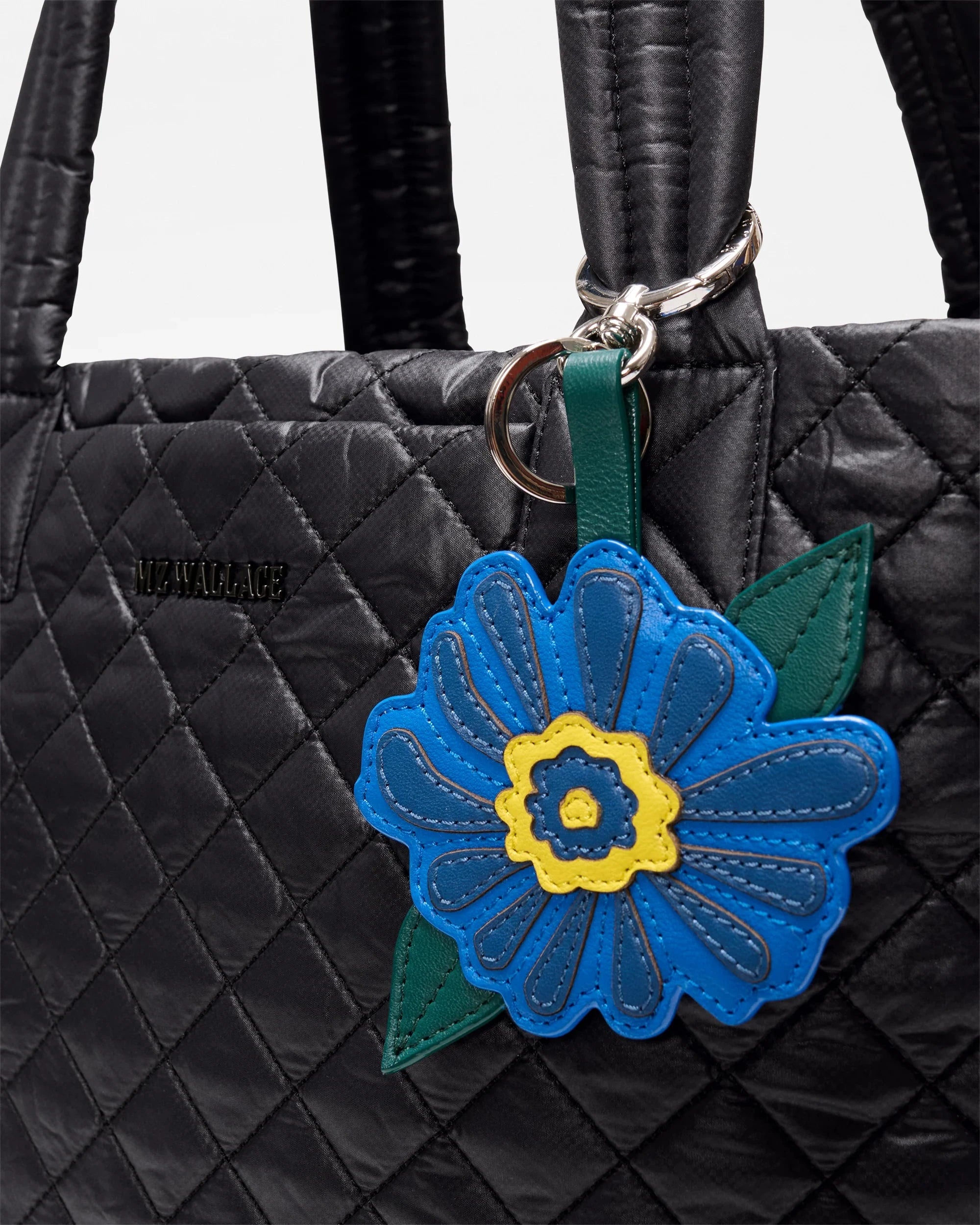 Flower Charm Multi Leather Blue Bag Charms MZ Wallace 