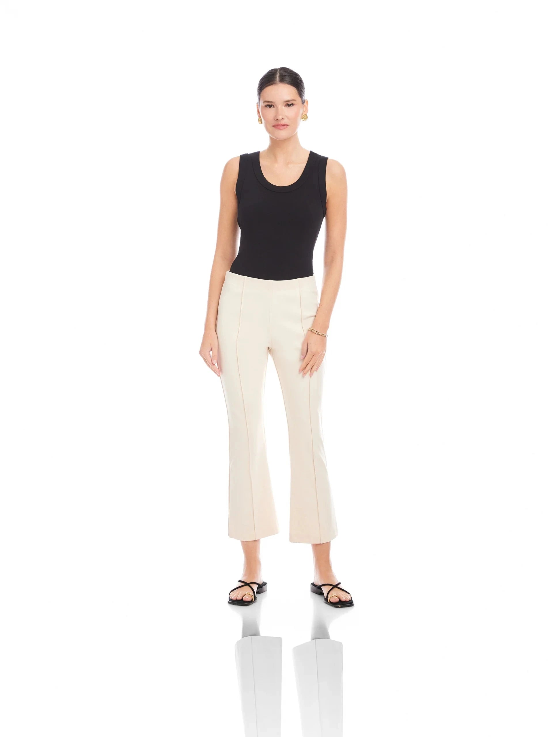 Sigourney Pintuck Pants Cream Pants - Trousers Fifteen Twenty 