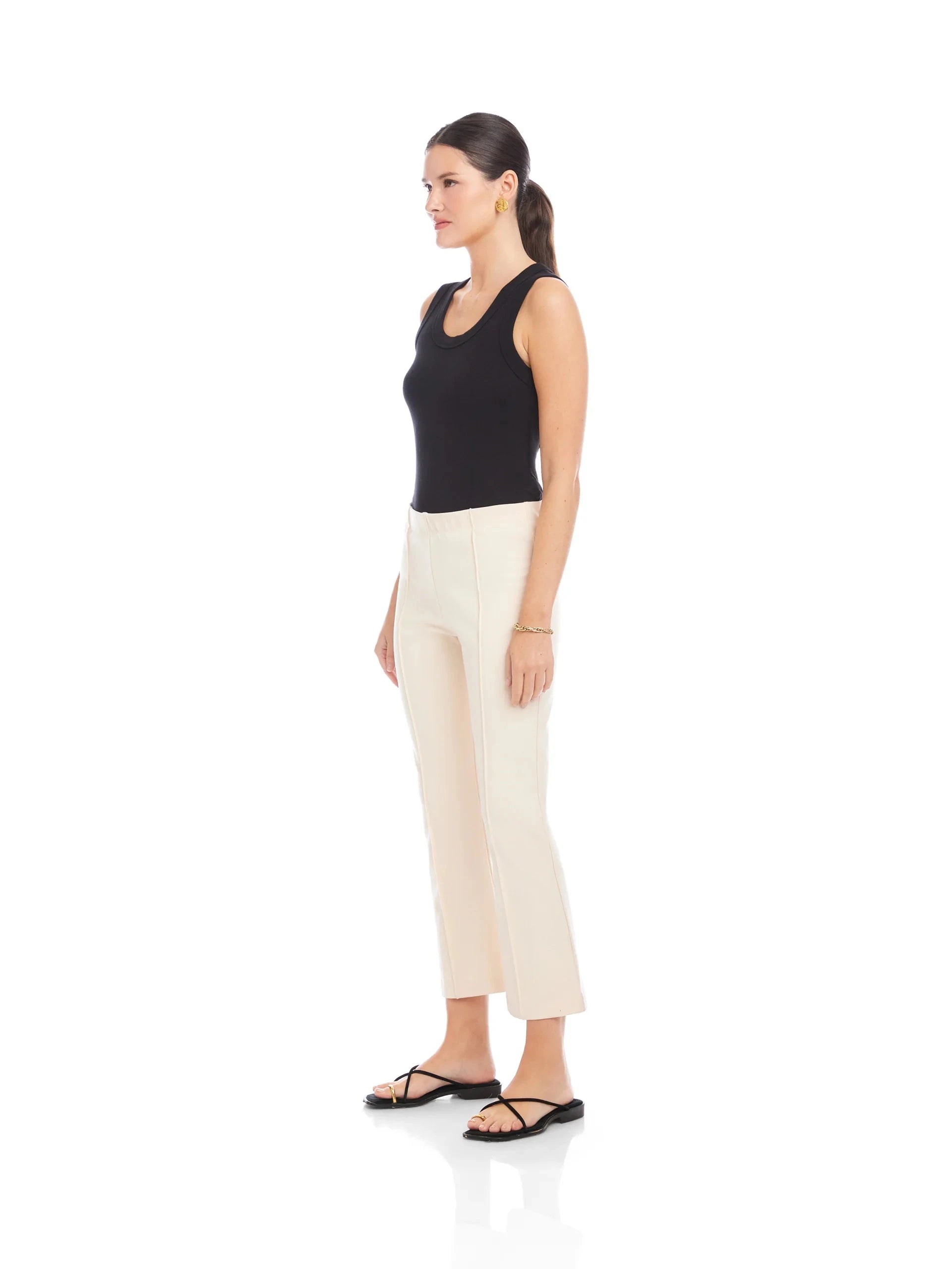 Sigourney Pintuck Pants Cream Pants - Trousers Fifteen Twenty 