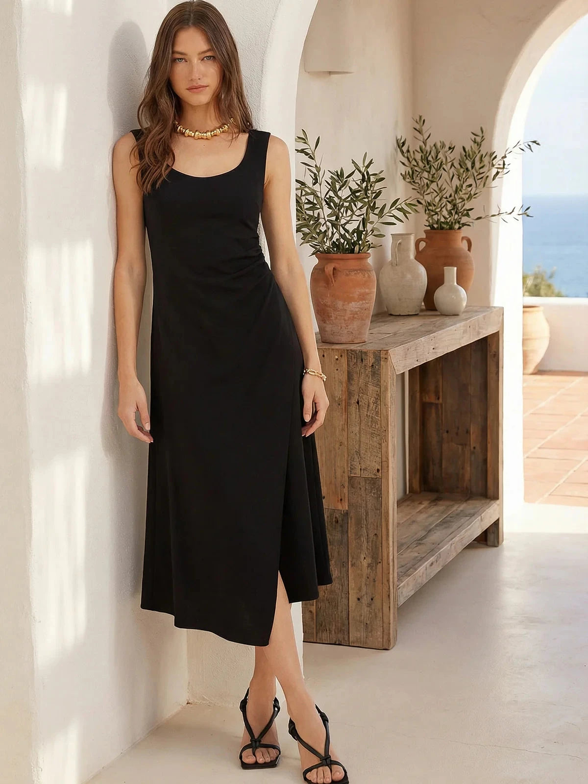 Shari Side Pleat Dress Dresses - Midi Fifteen Twenty 