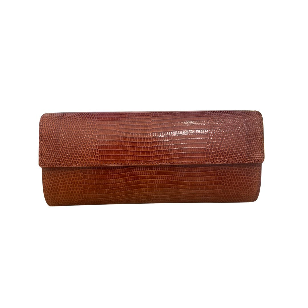 Lizard Classic Clutch Cognac Clutch W.Kleinberg 