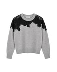 Larissa Crewneck Sweater Grey Melange Black Sweater - Crewneck Simkhai 