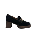 Buckle Suede Black Flats - Loafer Piesanto 