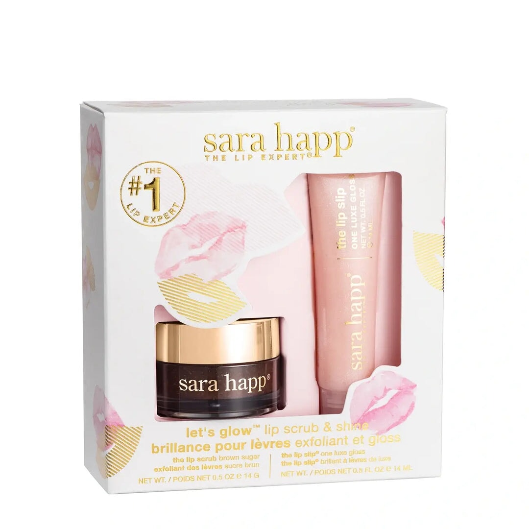Let's Glow Lip Scrub & Shine Kit Beauty & Hair Sara Happ 