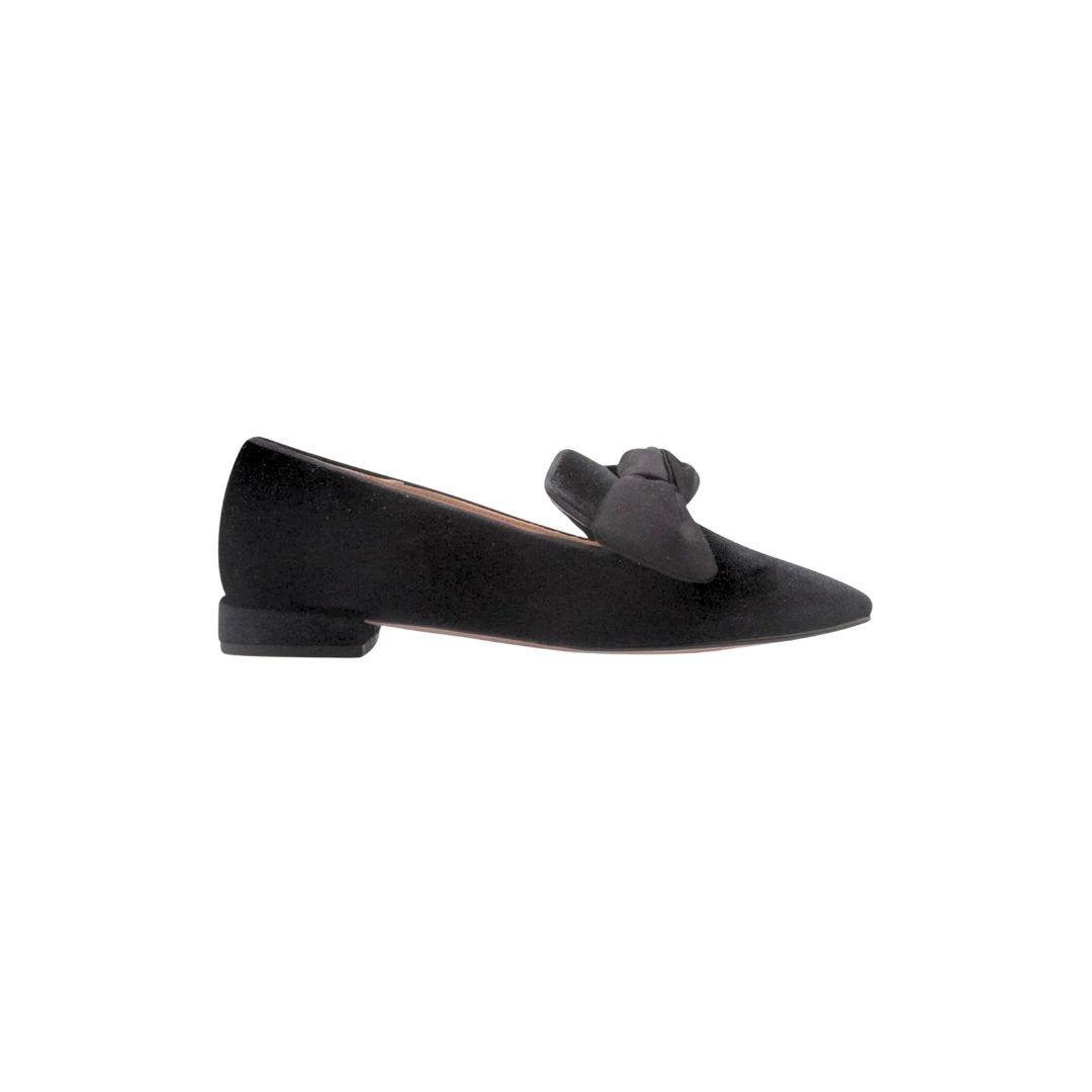 Church Loafer Black Velvet Flats - Loafer French Sole 