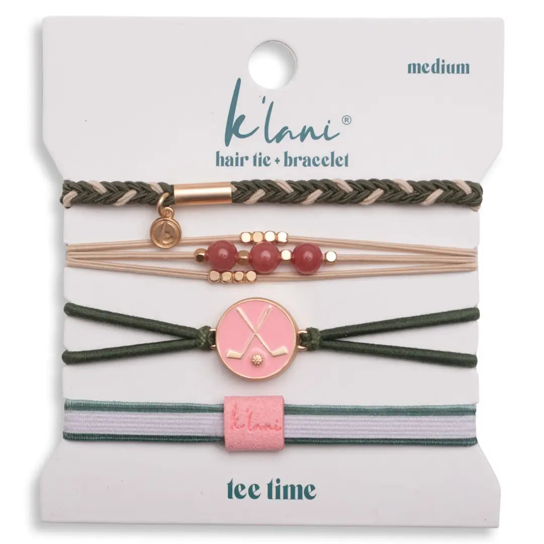 Tee Time Hair Tie &amp; Bracelet Set