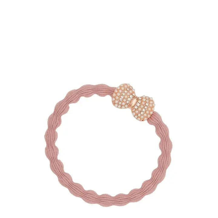 Bling Bow Hair Tie Champagne Pink Beauty & Hair By Eloise 