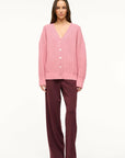 Matilda Cardigan Damask Pink Sweater - Cardigans Staud 