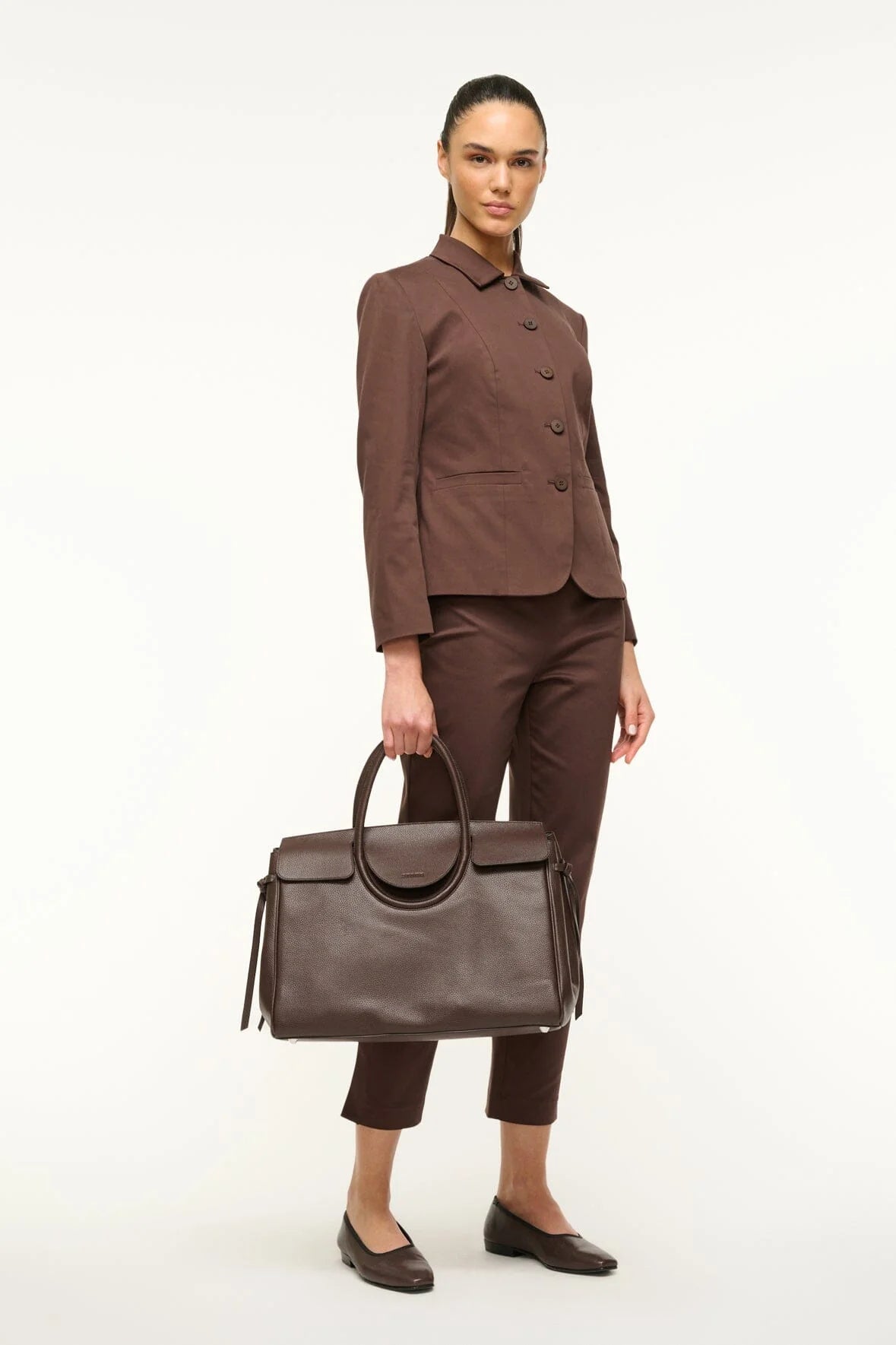 Maude Carryall Espresso Tote & Satchel Staud 