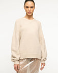 Wilson Sweater Oatmeal Sweater - V-Neck Staud 