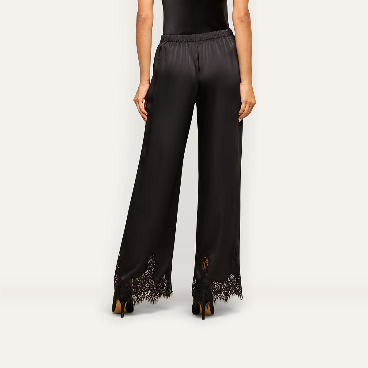 Mirel Lace Trim Drawstring Pants Black Pants - Trousers L'Agence 
