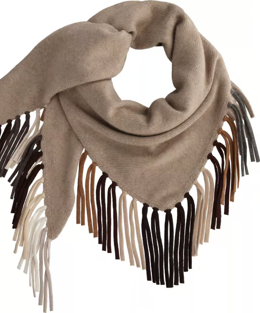Triangle Fringe Multi Scarf Gravel Scarves Hurray 
