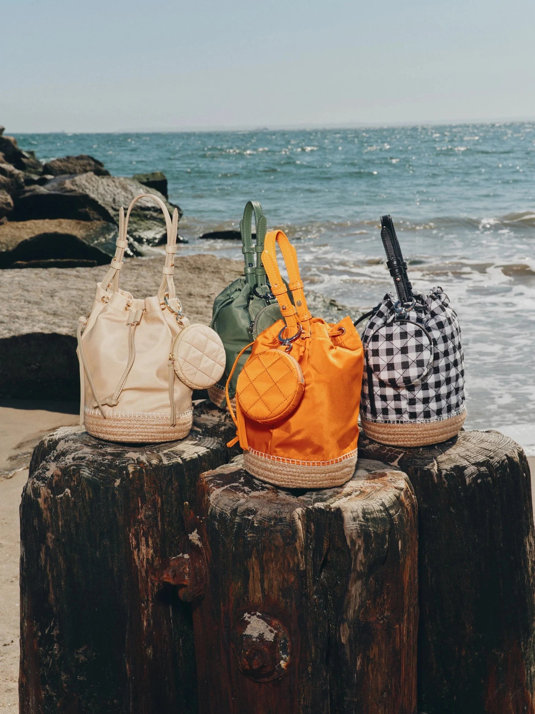 Waverly Espadrille Bucket Bag Buff Crossbody MZ Wallace 
