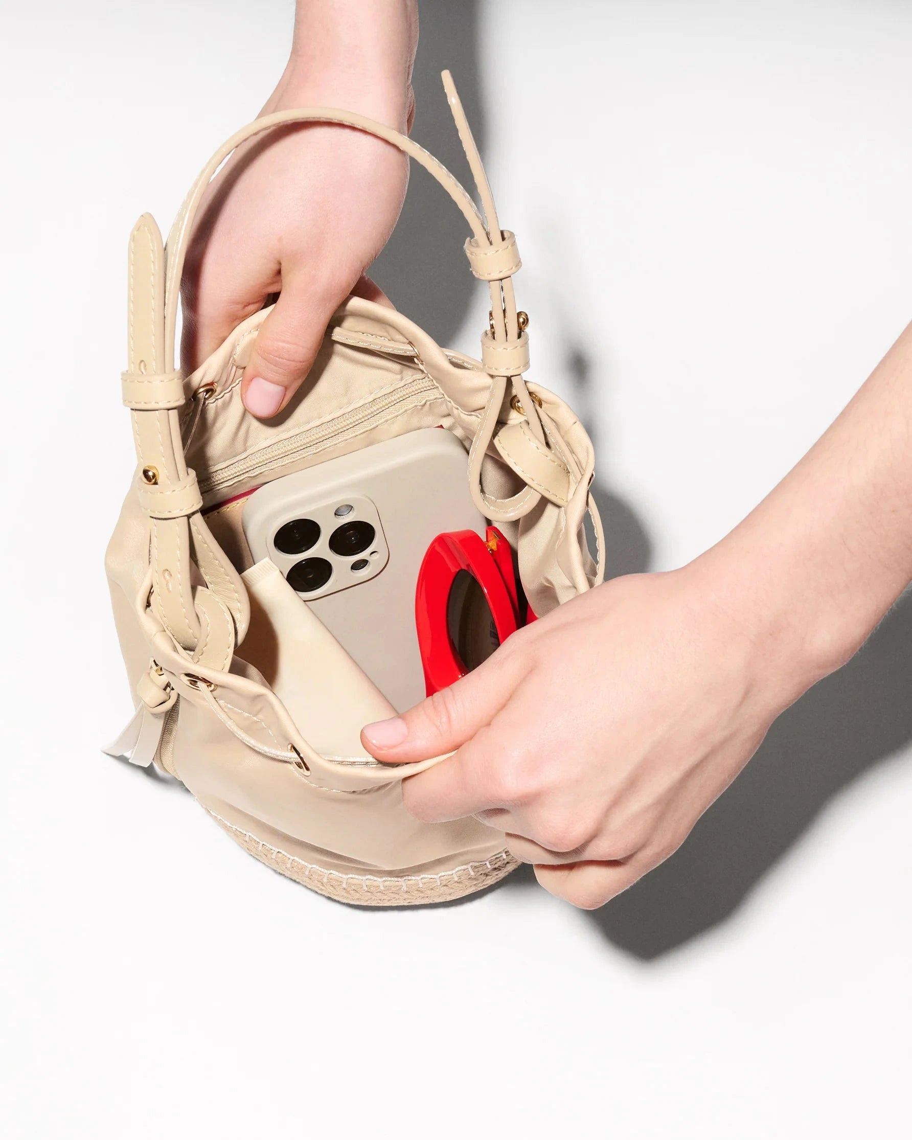 Waverly Espadrille Bucket Bag Buff Crossbody MZ Wallace 