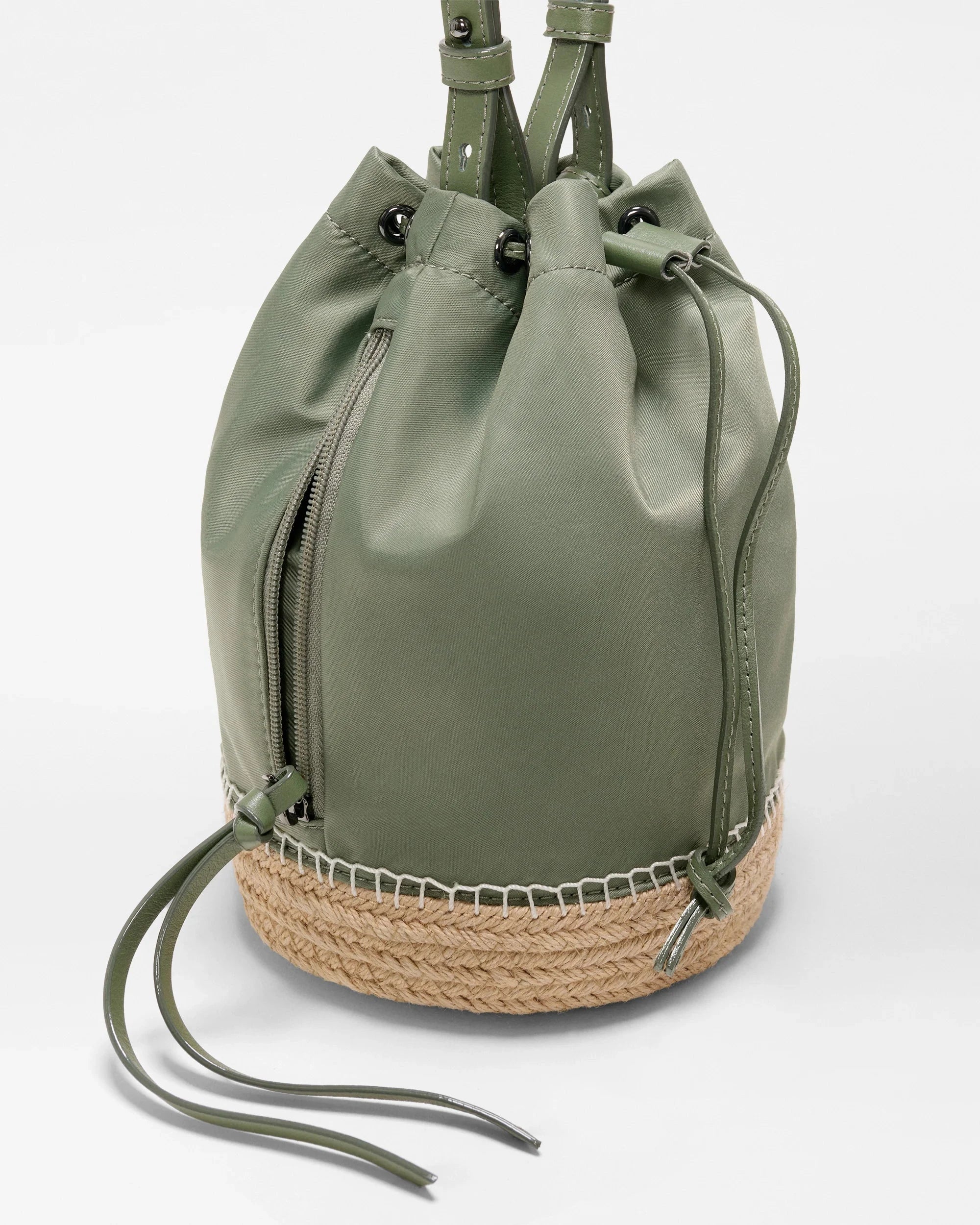 Waverly Espadrille Bucket Bag Agave Green Crossbody MZ Wallace 