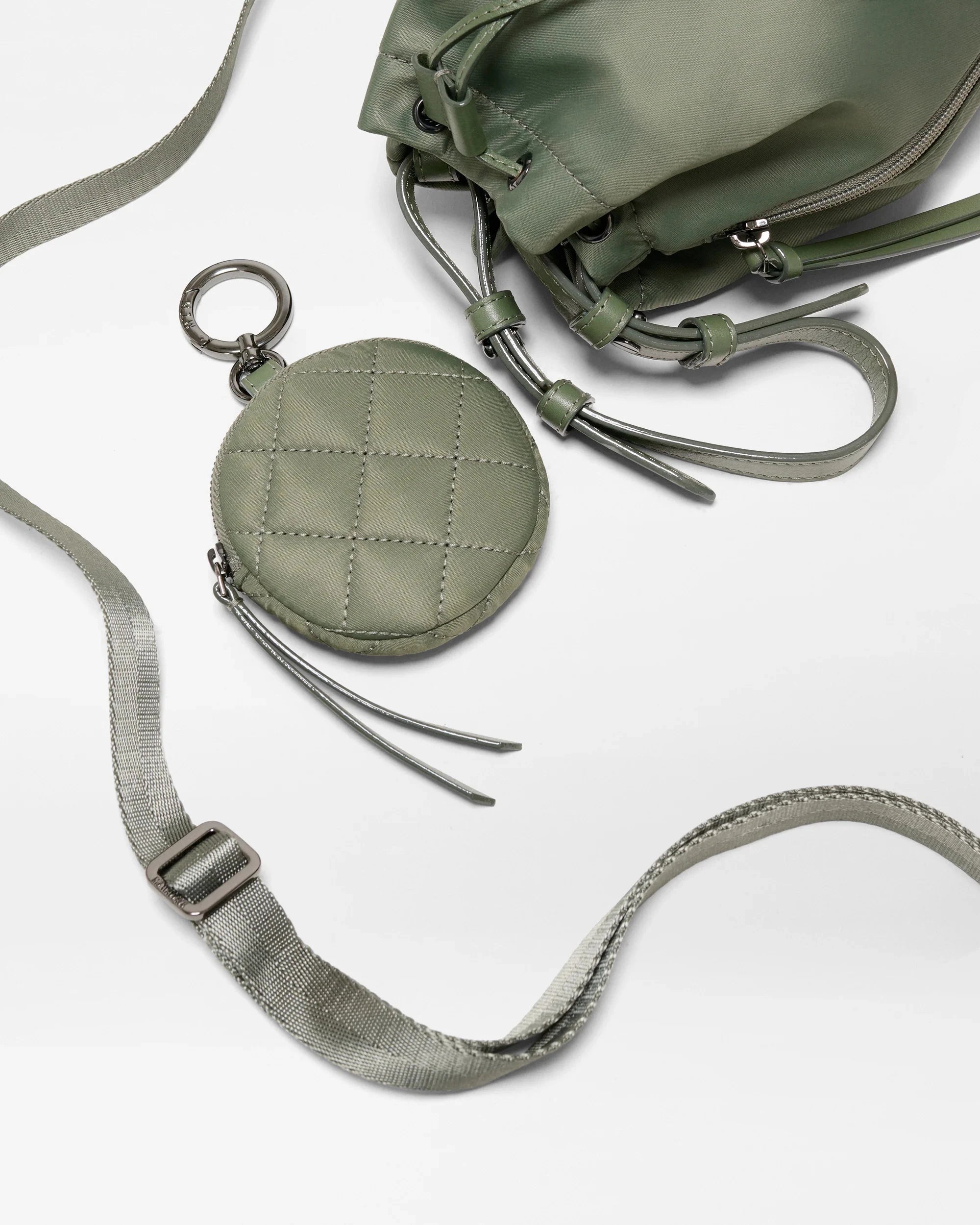 Waverly Espadrille Bucket Bag Agave Green Crossbody MZ Wallace 