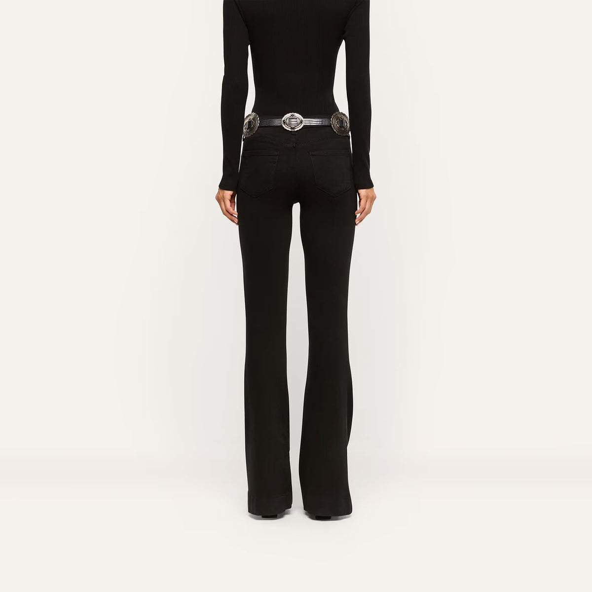 Her Story Martni Flare Saturated Black Denim - Flare & Wide Leg L'Agence 
