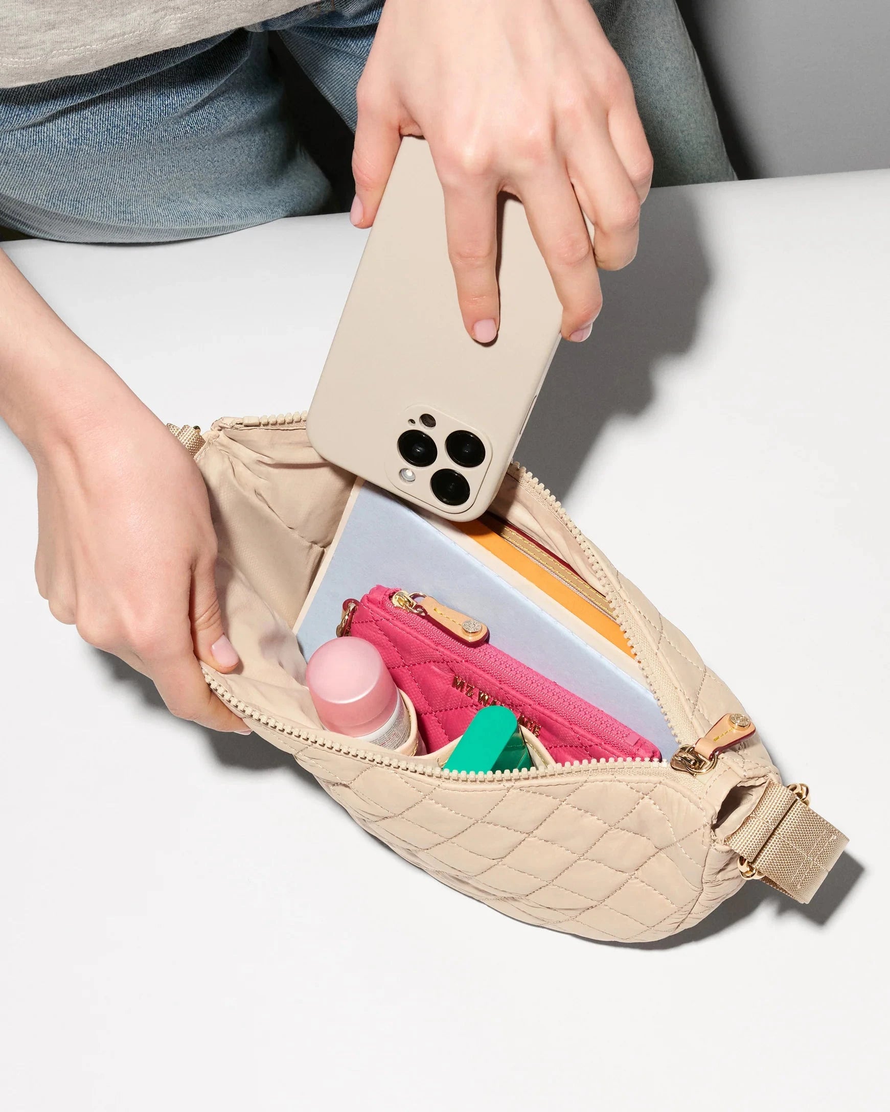 Small Metro Smile Bag Buff Hobo & Shoulder MZ Wallace 