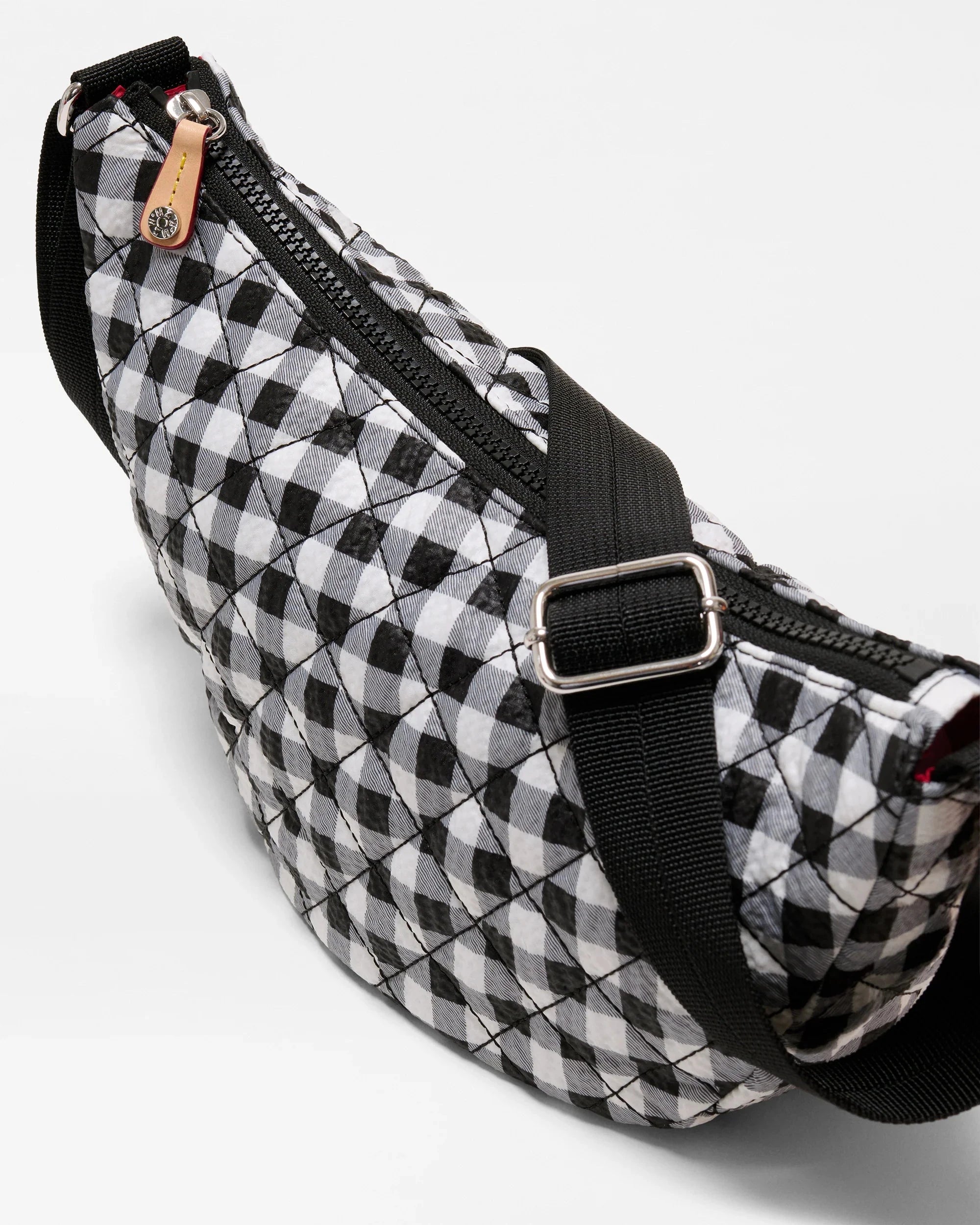 Small Metro Smile Bag Black/White Gingham Hobo & Shoulder MZ Wallace 