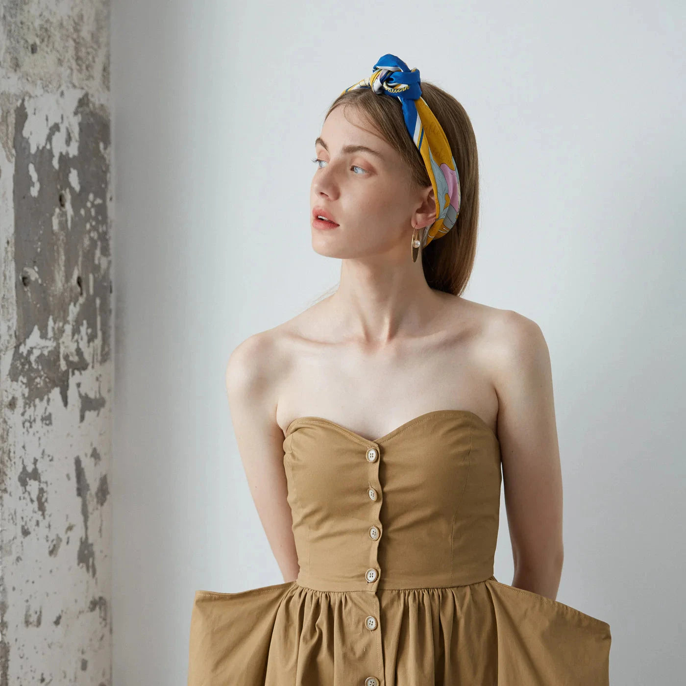 El Amor Silk Bandana Yellow Scarves Lost Pattern NYC 