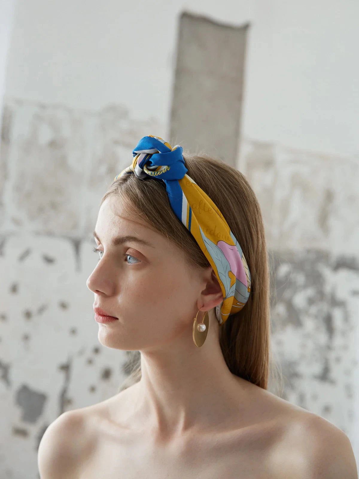 El Amor Silk Bandana Yellow Scarves Lost Pattern NYC 