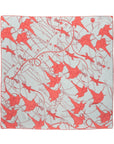 Datura Silk Bandana Scarf Silver & Orange Scarves Lost Pattern NYC 