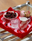 CASA C Scallop Tray Red/ Pink Home Decor - Bowls, Trays & Vases Casa Carta 