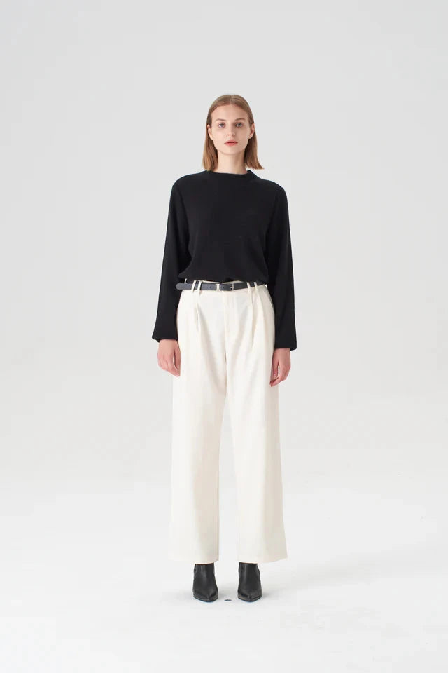 Crewneck Cashmere Sweater Black Sweater - Crewneck Pissenlit 