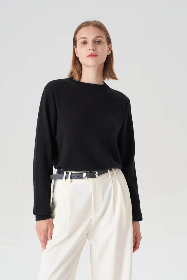 Crewneck Cashmere Sweater Black Sweater - Crewneck Pissenlit 