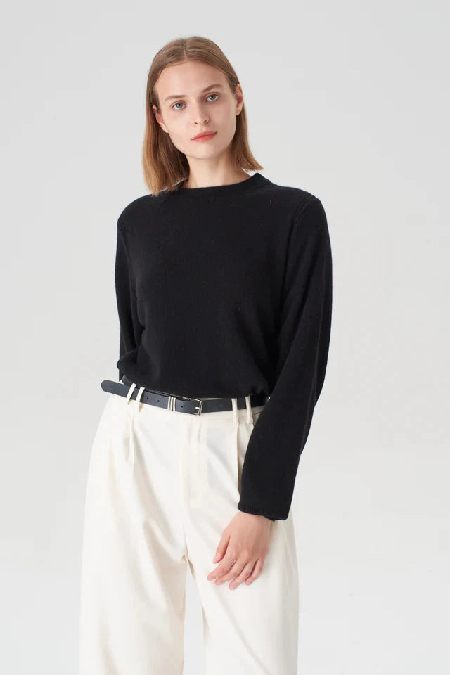 Crewneck Cashmere Sweater Black Sweater - Crewneck Pissenlit 