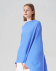 Pure Cashmere Travel Wrap Azure Blue Scarves Pissenlit 