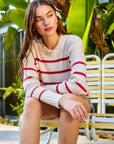 Luca Crewneck Sweater Red Stripe Sweater - Crewneck Fifteen Twenty 