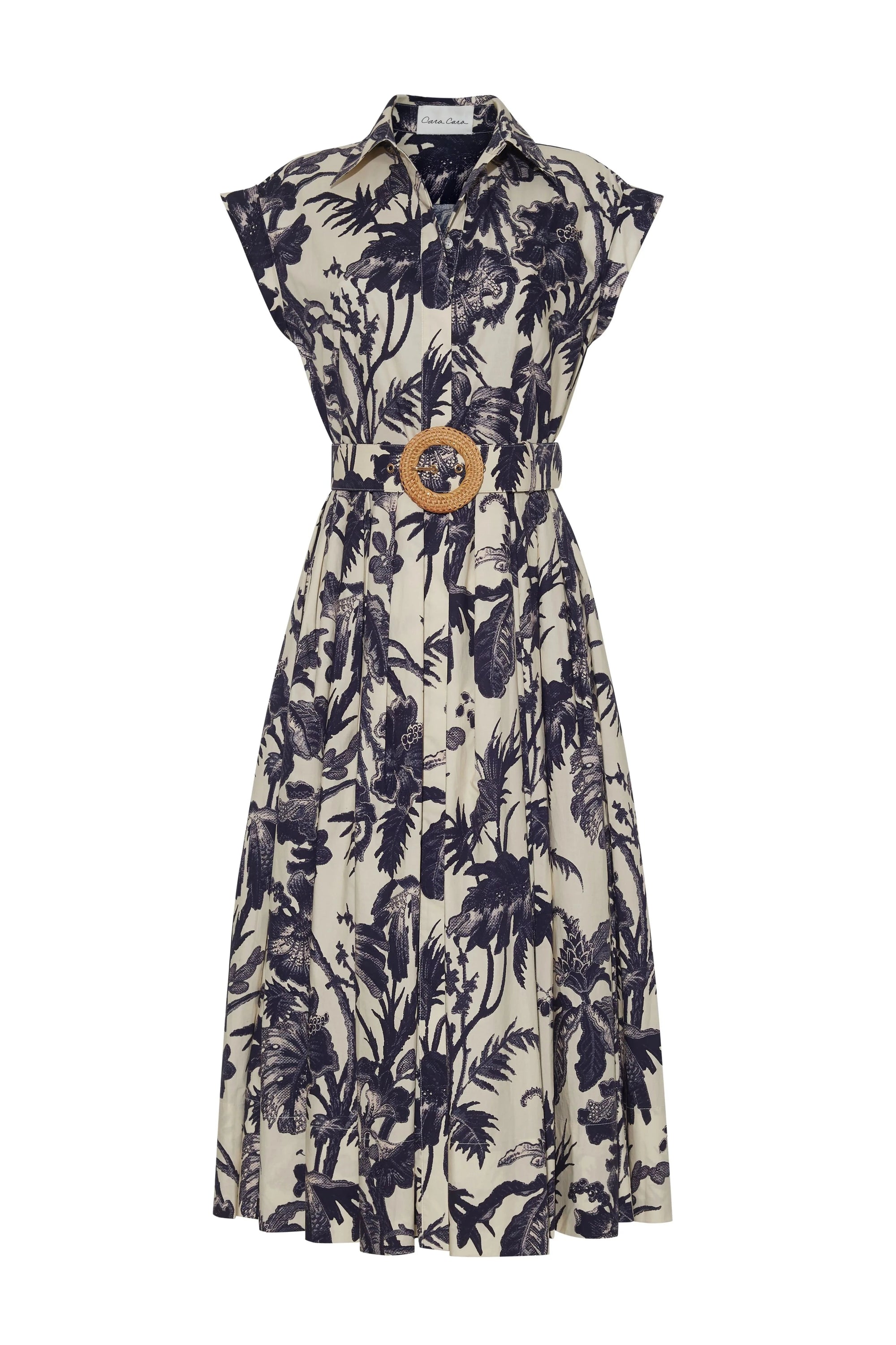 Octavia Dress Fauna Floral Navy Dresses - Midi Cara Cara 