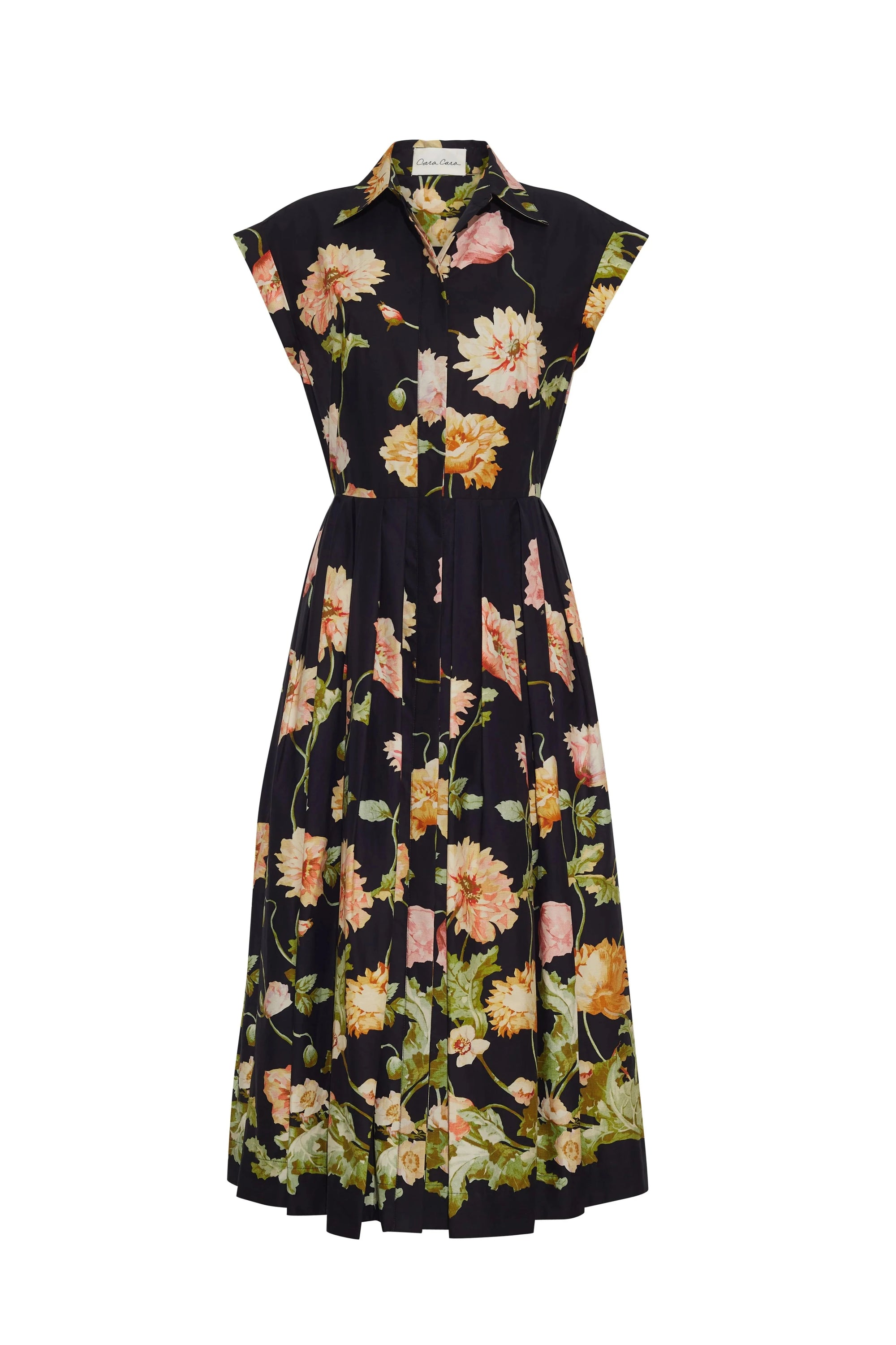 Octavia Dress Lockwood Flora Black Dresses - Midi Cara Cara 
